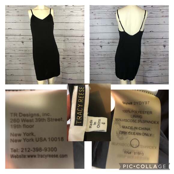 Tracy Reese Navy Surplice sleevless scalloped Lace Embroidered Dress size 4 - Picture 12 of 12